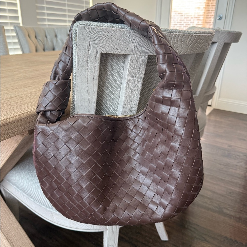 Large Lambskin Leather Knotted Handbag
